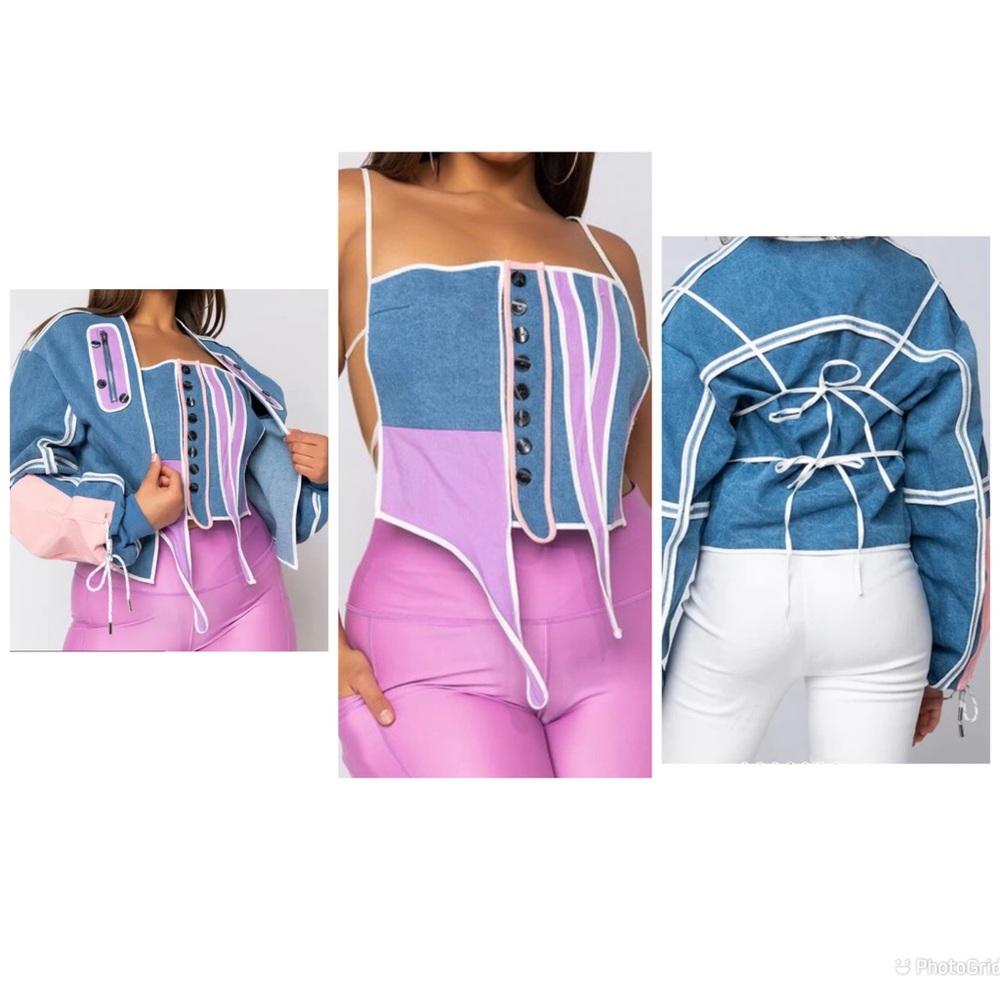 Denim Corset and Jacket Set